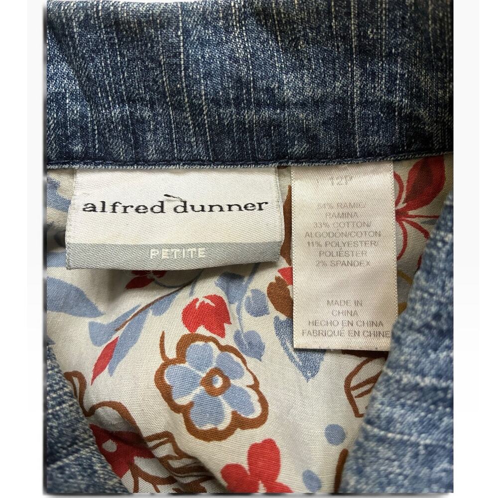 Vintage Alfred Dunner Embroidered Floral Denim Jacket Boho Y2K 12P Petite - Picture 8 of 8
